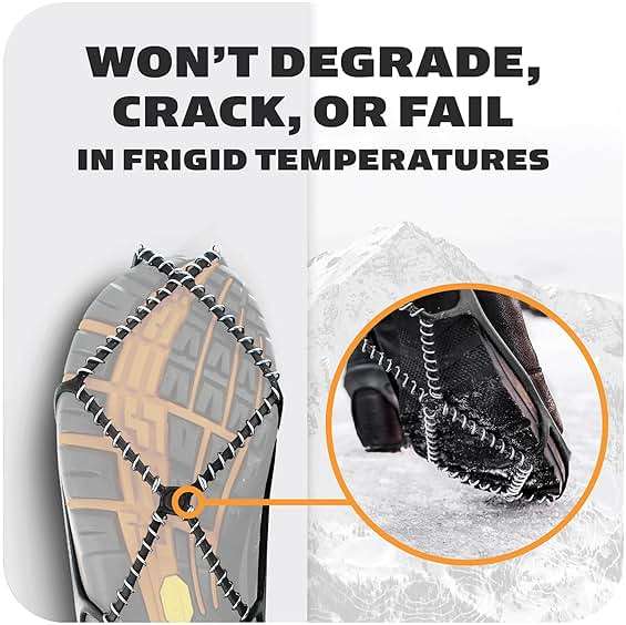 Yaktrax Walk Traction Cleats - 360-Degree Grip on Snow, Ice, & Multi-terrain Surfaces - Elastic Outer Band w/ Easy-On/Off Heel Tab & 1.2mm Zinc-coated Steel Coils - Abrasion & Rust Resistant - Unisex - Image 3
