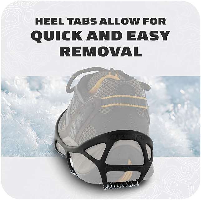 Yaktrax Walk Traction Cleats - 360-Degree Grip on Snow, Ice, & Multi-terrain Surfaces - Elastic Outer Band w/ Easy-On/Off Heel Tab & 1.2mm Zinc-coated Steel Coils - Abrasion & Rust Resistant - Unisex - Image 6