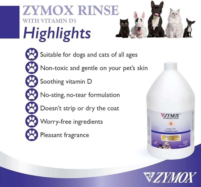 ZYMOX Leave-in Conditioner with Vitamin D3 for Cats & Dogs, 1gal - Image 3