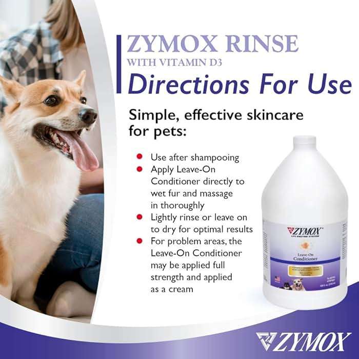 ZYMOX Leave-in Conditioner with Vitamin D3 for Cats & Dogs, 1gal - Image 5