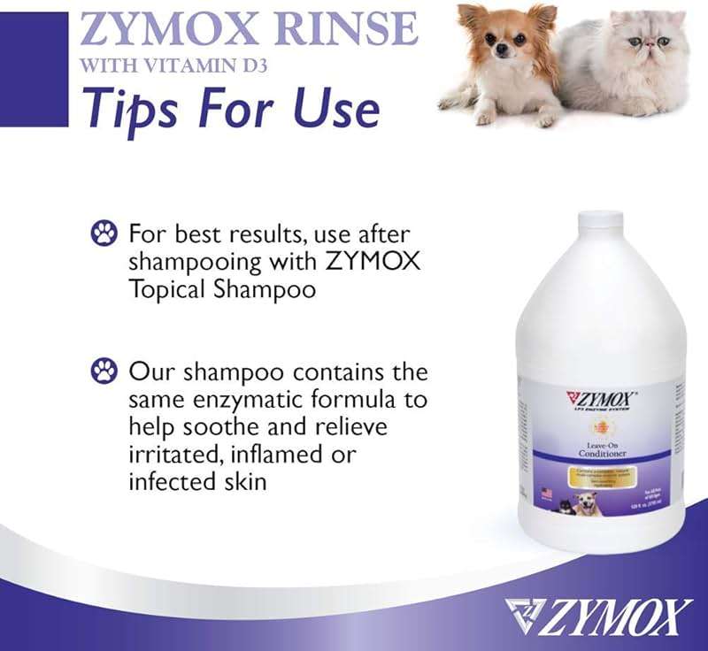 ZYMOX Leave-in Conditioner with Vitamin D3 for Cats & Dogs, 1gal - Image 6