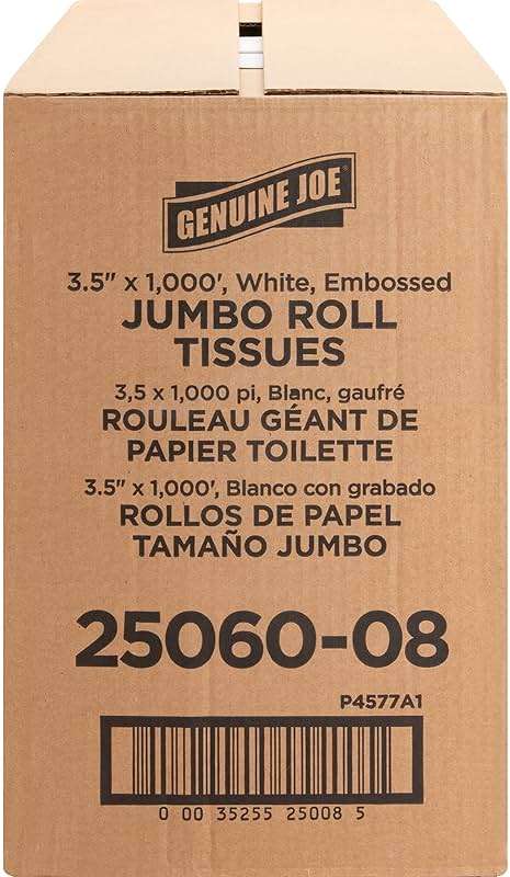 Genuine Joe - GJO2506008 Jumbo Dispenser Roll Bath Tissue (Pack of 8) - Image 4
