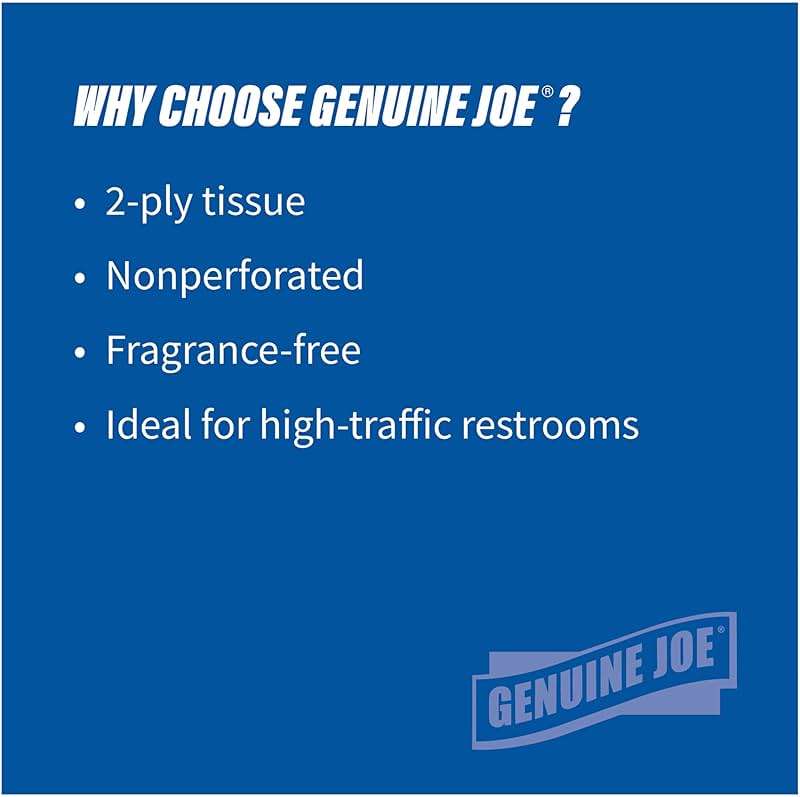 Genuine Joe - GJO2506008 Jumbo Dispenser Roll Bath Tissue (Pack of 8) - Image 8