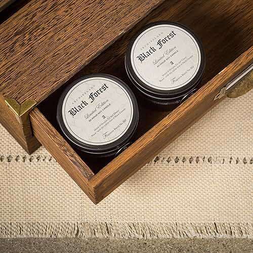 Archipelago Botanicals Black Forest Soy Wax Blend Travel Candle Tin, Dark Ebony Wood, Douglas Fir and Black Currant Scent, Clean Burning, Lead-Free Wick, 30 Hour Burn, 5.7 oz - Image 3