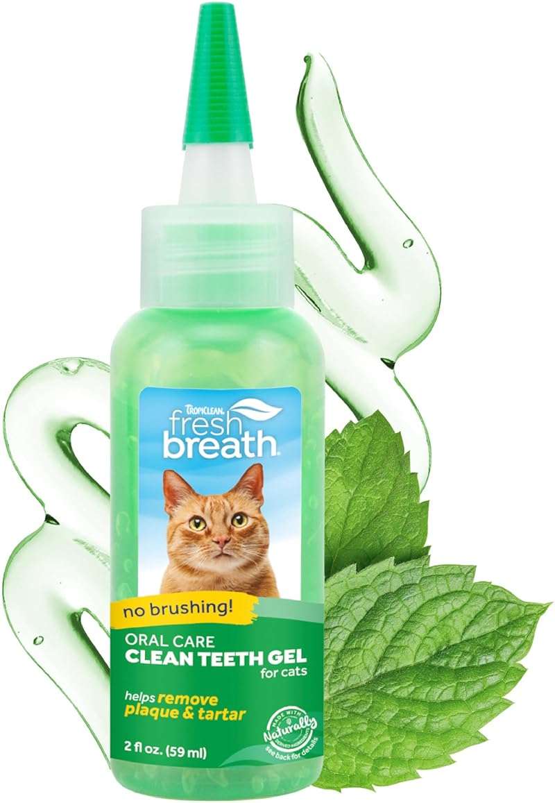 TropiClean Fresh Breath Cat Toothpaste for Teeth Cleaning, Breath Freshener, Easy to Use Plaque & Tartar Remover Gel, No Toothbrush Needed, 2oz. - Image 1