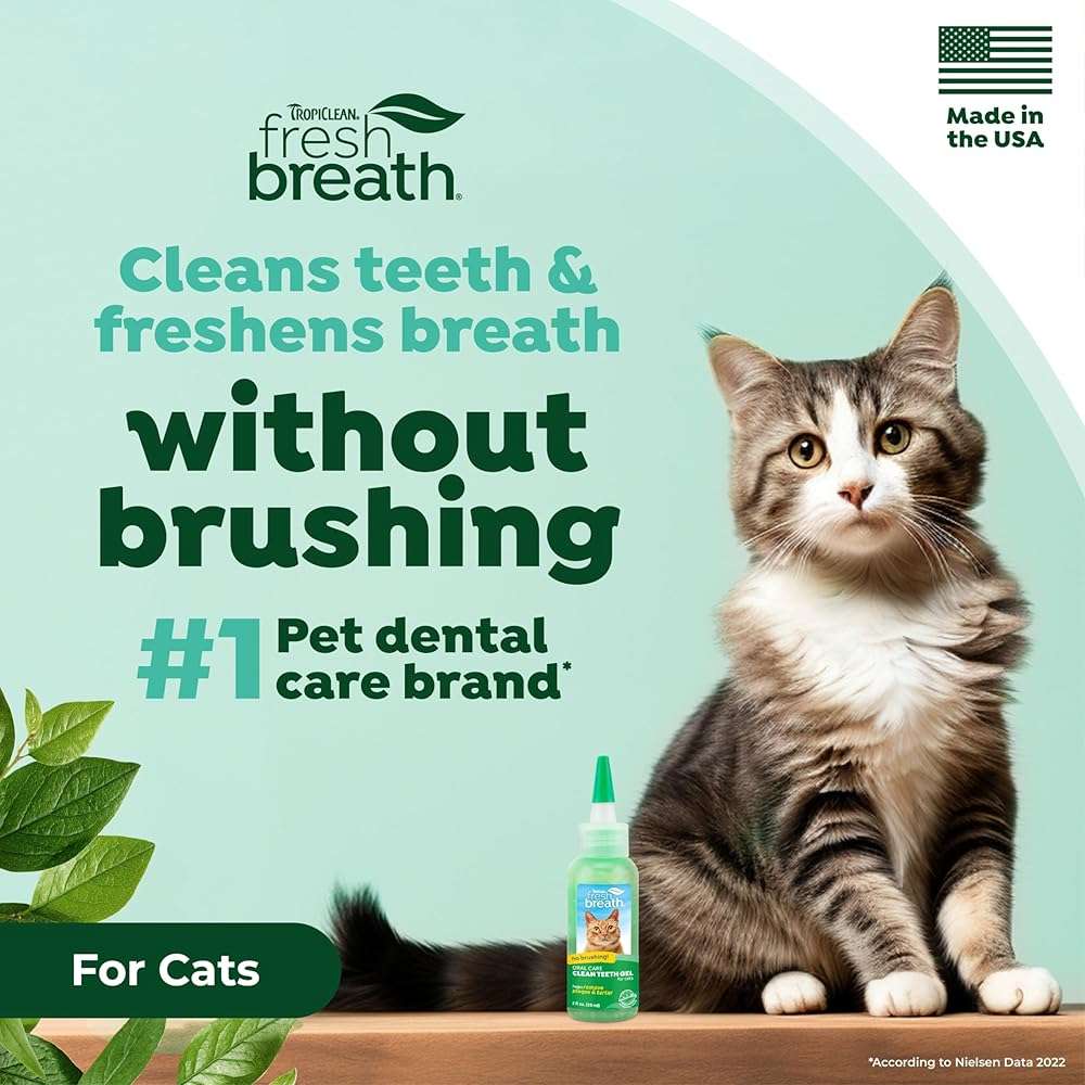 TropiClean Fresh Breath Cat Toothpaste for Teeth Cleaning, Breath Freshener, Easy to Use Plaque & Tartar Remover Gel, No Toothbrush Needed, 2oz. - Image 2