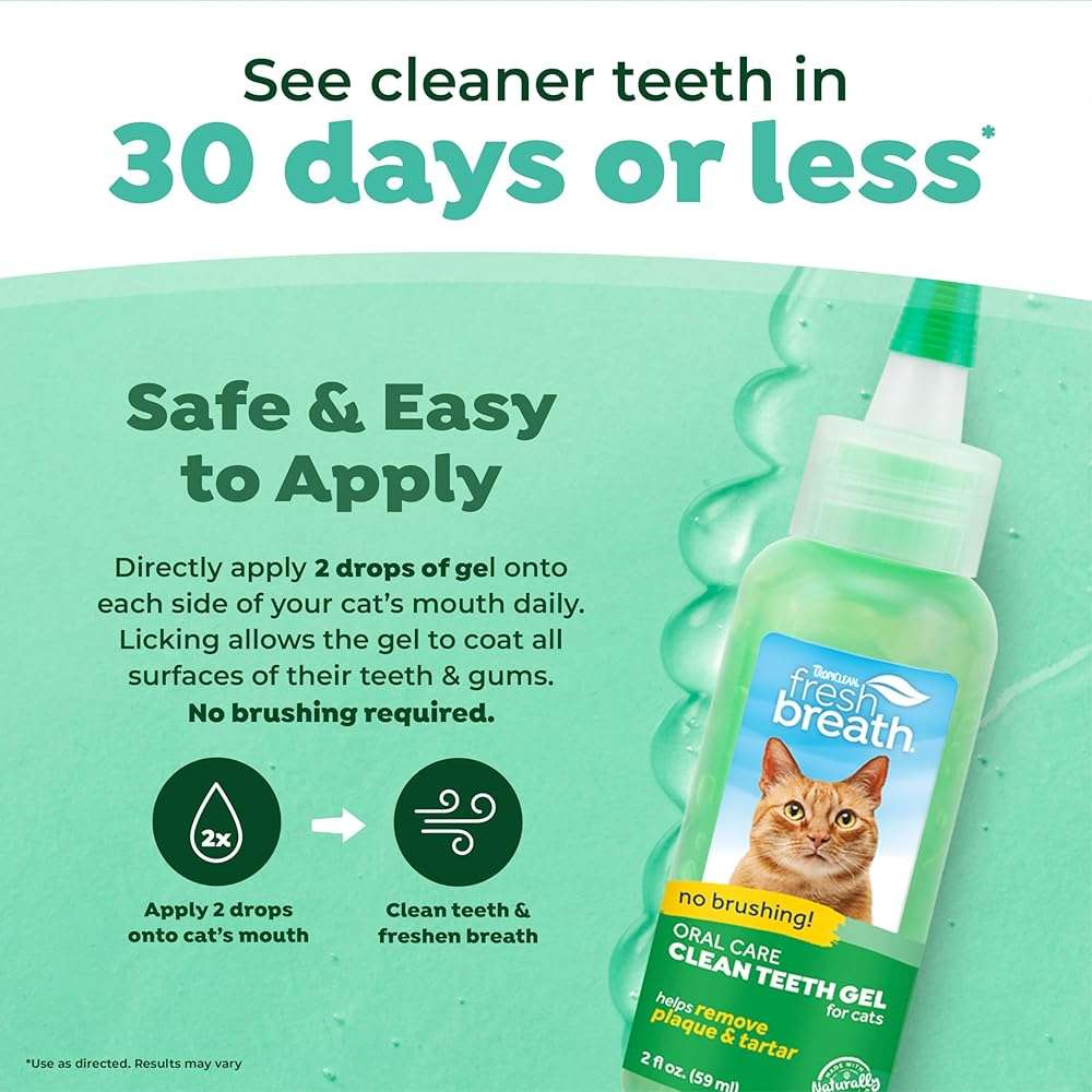 TropiClean Fresh Breath Cat Toothpaste for Teeth Cleaning, Breath Freshener, Easy to Use Plaque & Tartar Remover Gel, No Toothbrush Needed, 2oz. - Image 3