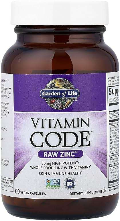 Garden of Life Zinc Supplements 30mg High Potency Raw Zinc and Vitamin C Multimineral Supplement, Vitamin Code Vitamins Trace Minerals & Probiotics for Skin Health & Immune Support, 60 Vegan Capsules - Image 3