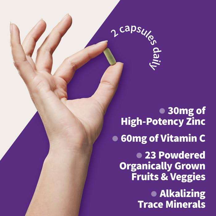 Garden of Life Zinc Supplements 30mg High Potency Raw Zinc and Vitamin C Multimineral Supplement, Vitamin Code Vitamins Trace Minerals & Probiotics for Skin Health & Immune Support, 60 Vegan Capsules - Image 4