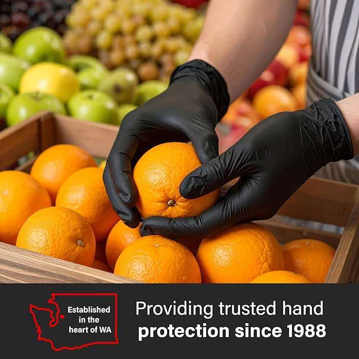 GLOVEWORKS Black Nitrile Gloves for Cooking, Food Prep, Disposable, Latex Free 5 Mil, For Professional Cleaning, Business Use - Image 3
