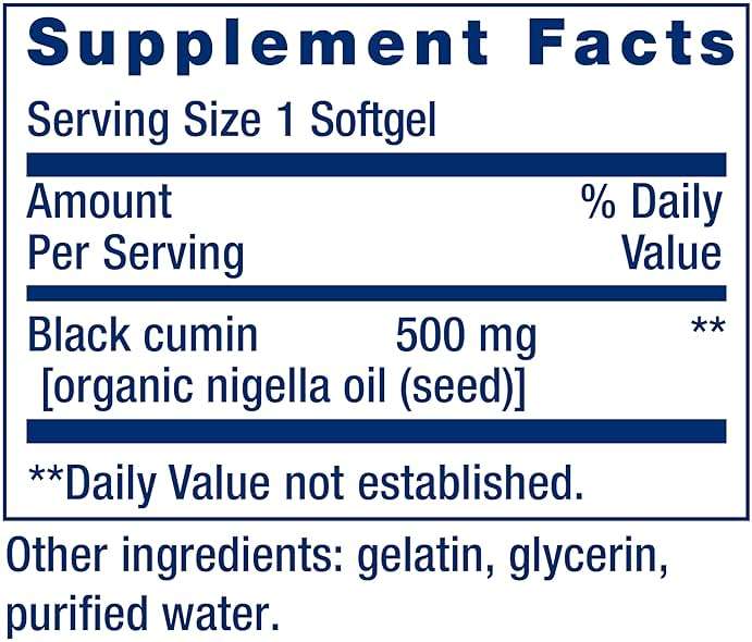 Life Extension Black Cumin Seed Oil, Black Cumin, Immune Health Support, Whole-Body Health, Healthy Aging, Gluten Free, Non-GMO, 60 softgels - Image 3