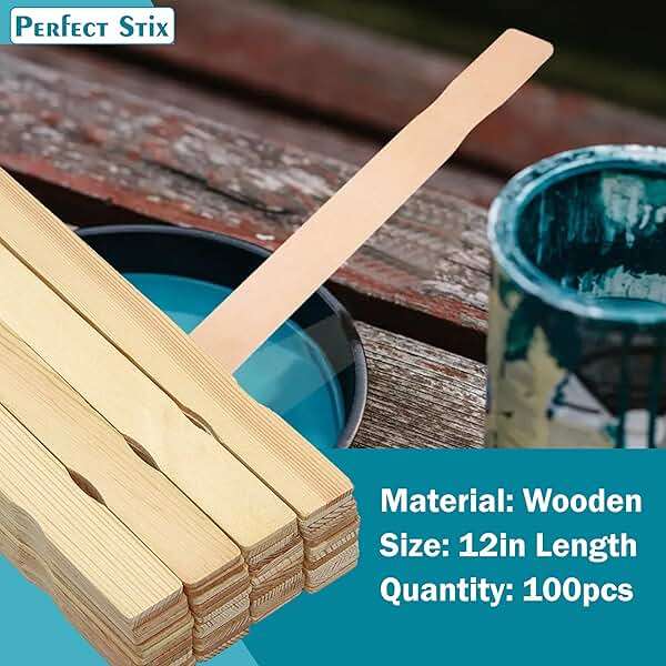 Perfect Stix - PAINT12-100 12" Wooden Paint Paddle Stirrer Sticks Length (Pack of 100) - Image 2