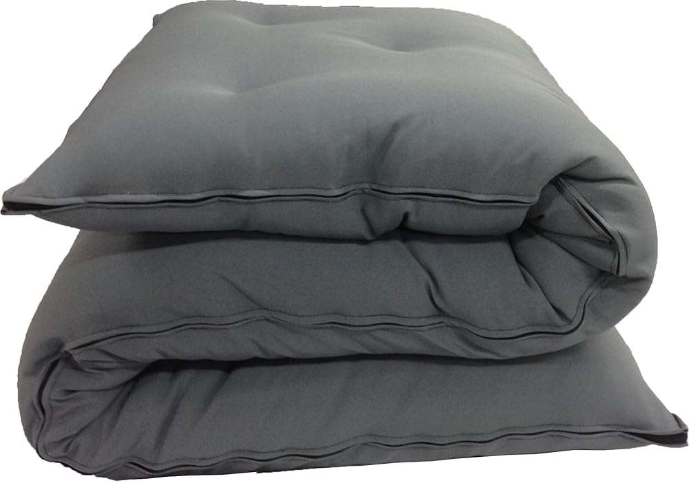 D&D Futon Furniture Cotton/Foam/Polyester Queen Size Traditional Japanese Floor Rolling Futon Mattresses 3x60x80, Gray - Image 1