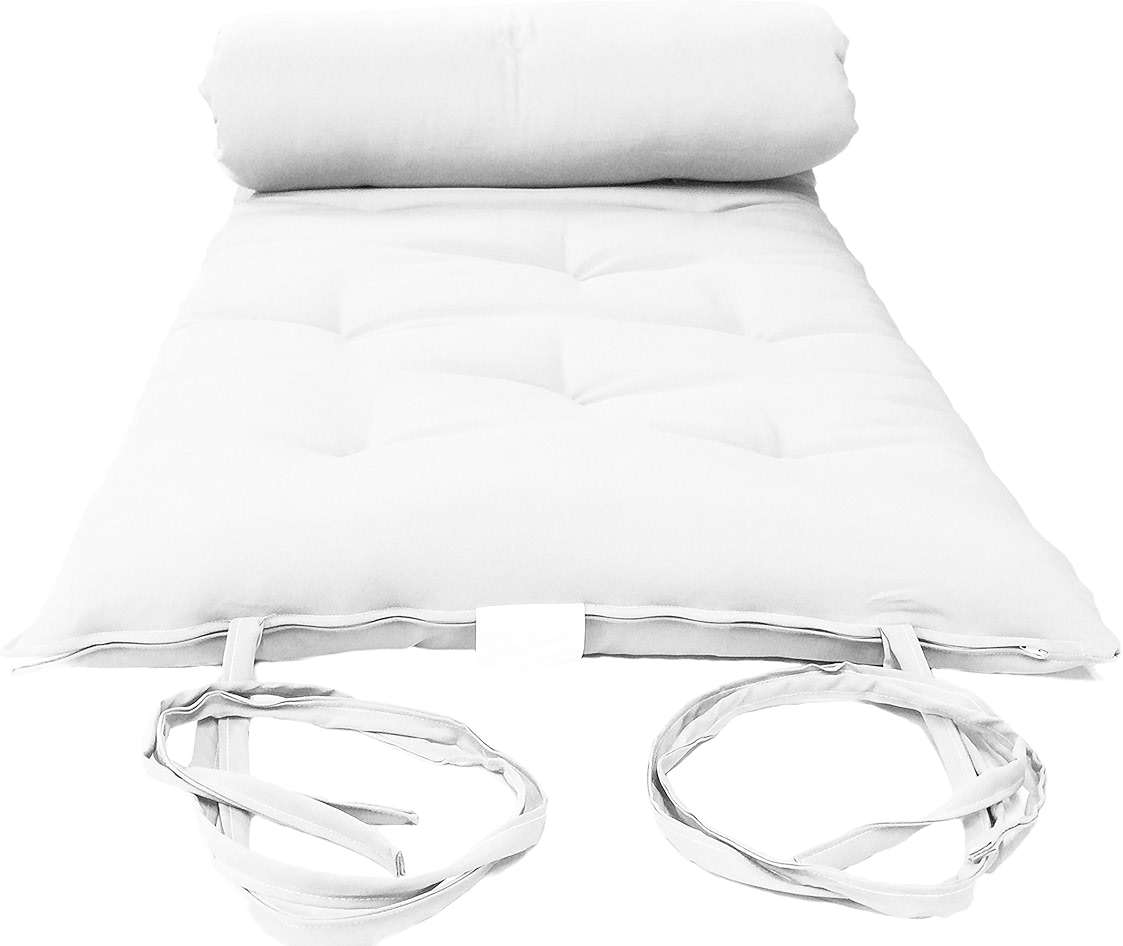 Queen Size White Traditional Japanese Floor Futon Mattresses, Foldable Cushion Mats, Yoga, Meditaion 60" Wide X 80" Long - Image 1
