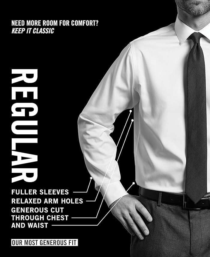 Van Heusen Mens Dress Shirt Regular Fit Poplin Solid - Image 4