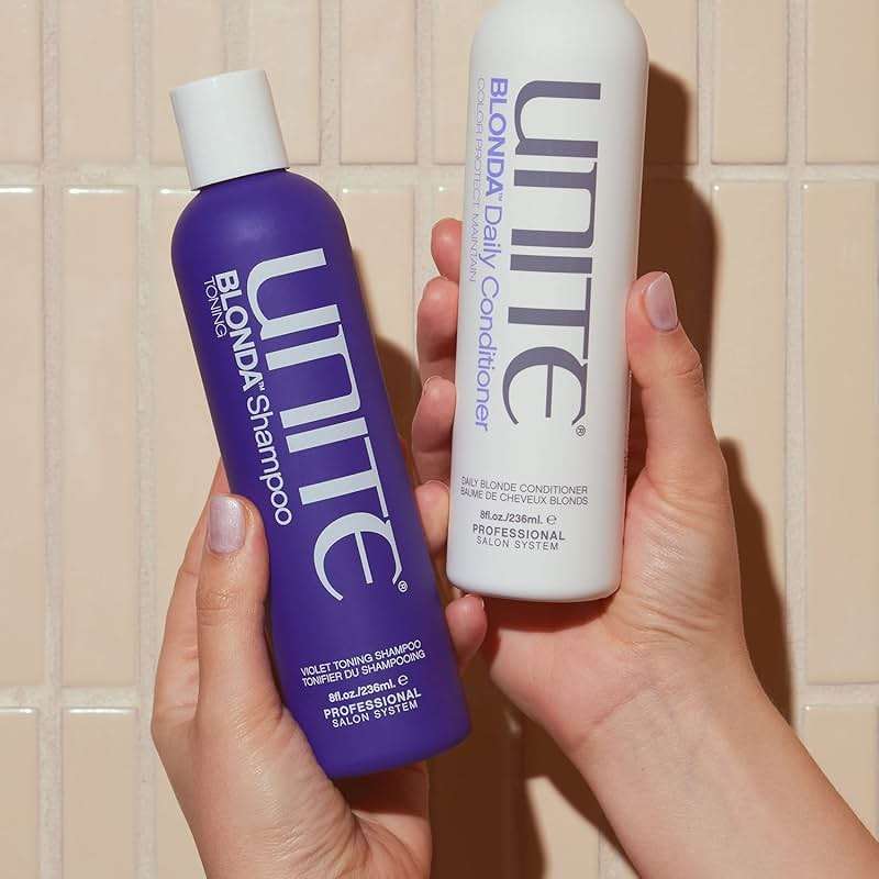 UNITE Hair - BLONDA Toning Shampoo - Purple Formula to Neutralize Brassiness & Brighten Blonde Tones - Ideal for Highlighted & Color-Treated Hair, 8 Fl Oz - Image 7