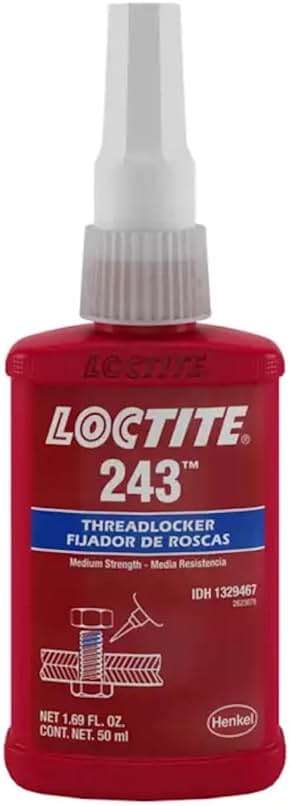 Loctite 1329467 243 Blue Medium Strength Threadlockers, 1.69 Ounces, 50 mL, 3/4" Thread | 3/4" Thread - Image 1
