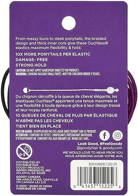 Goody Ouchless Hair Elastics 36-Count Brooke Assorted | No-Damage Ponytail Holders with Strong Tangle-Free Grip | Soft No-Pull Hair Ties for Fine to Medium Hair for Women & Men - Image 2