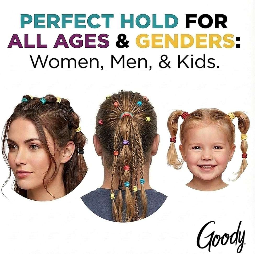 Goody Ouchless Hair Elastics 36-Count Brooke Assorted | No-Damage Ponytail Holders with Strong Tangle-Free Grip | Soft No-Pull Hair Ties for Fine to Medium Hair for Women & Men - Image 6