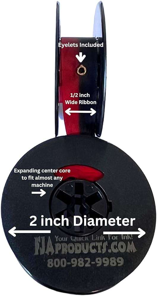 FJA Products Universal Typewriter Ribbons with Eyelets Combo Pack - 1/2" Wide Ribbon On 2 Inch Spool - Image 3