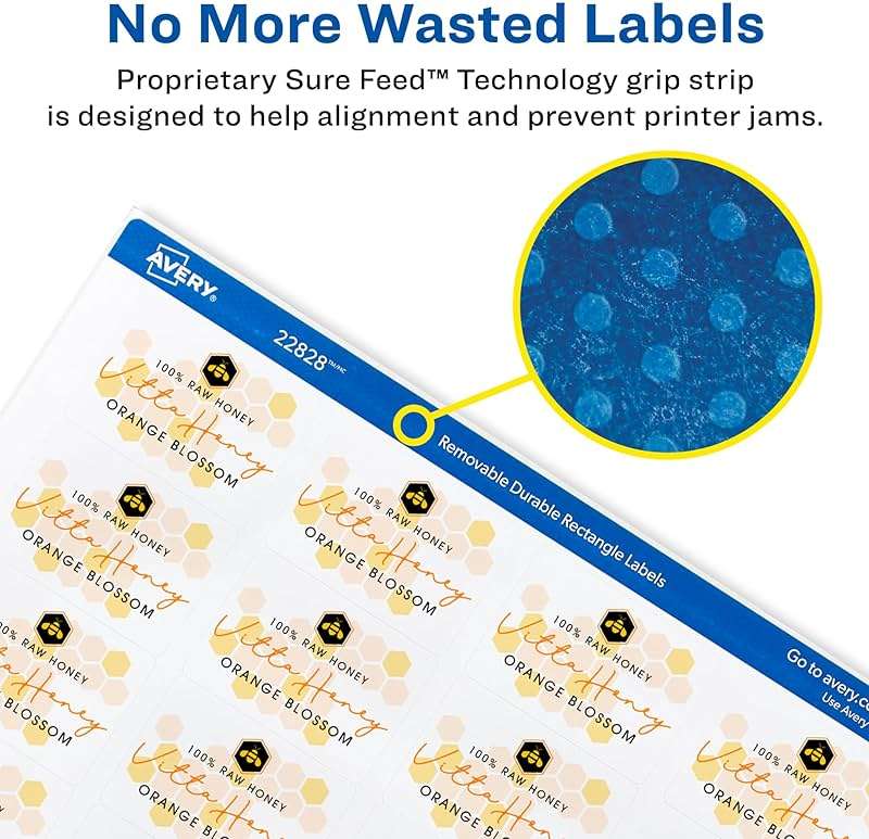 Avery Printable Blank Rectangle Labels, 1.25" x 1.75", White, 256 Customizable Labels (22828) - Image 5