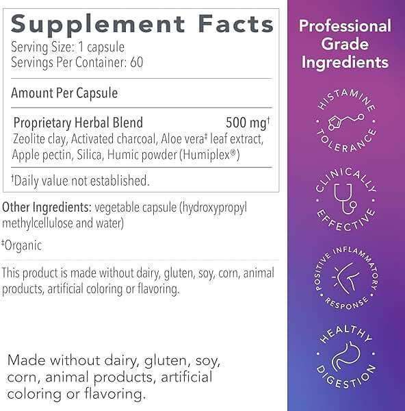 Biocidin GI Detox+ - Binder Supplement - Gut Detox & Full Body Toxins Cleanse Support - Zeolite Heavy Metal Cleanse - Activated Charcoal, Silica & Humic Powder - May Reduce Bloating (60 Capsules) - Image 6