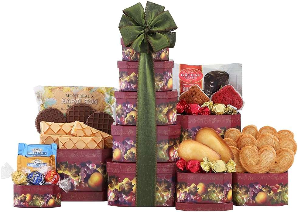 Wine Country Gift Baskets Festive Tower of Treats - Image 2
