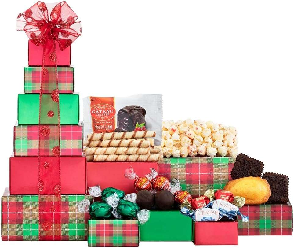 Wine Country Gift Baskets Festive Tower of Treats - Image 3