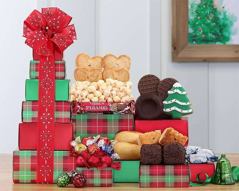 Wine Country Gift Baskets Festive Tower of Treats - Image 8