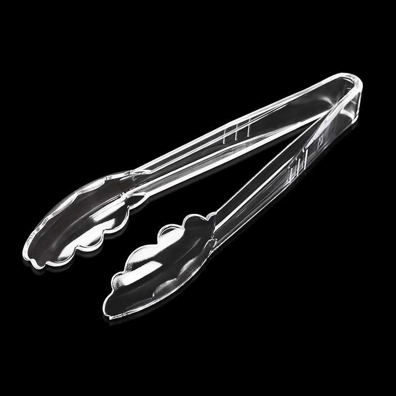 New Star Foodservice 35643 Utility Tong, High Heat Plastic, Scalloped, 9 inch, Set of 12, Clear - Image 1