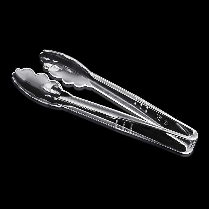 New Star Foodservice 35643 Utility Tong, High Heat Plastic, Scalloped, 9 inch, Set of 12, Clear - Image 2