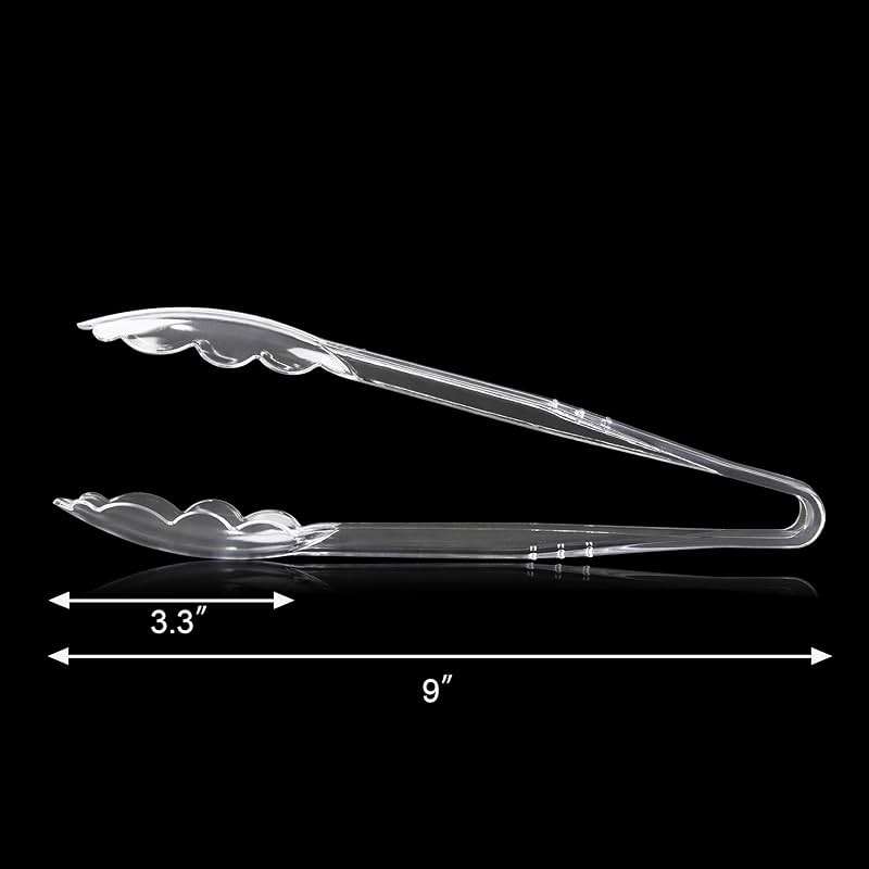 New Star Foodservice 35643 Utility Tong, High Heat Plastic, Scalloped, 9 inch, Set of 12, Clear - Image 3