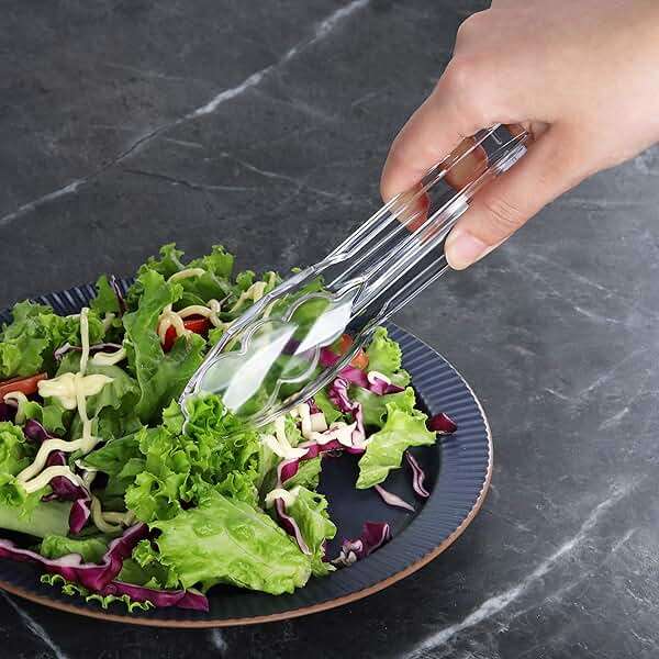 New Star Foodservice 35643 Utility Tong, High Heat Plastic, Scalloped, 9 inch, Set of 12, Clear - Image 7