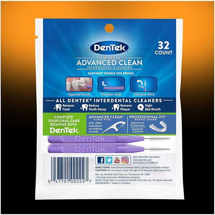 DenTek Slim Brush Advanced Clean Interdental Cleaners, Extra Tight, 32 Count - Image 6