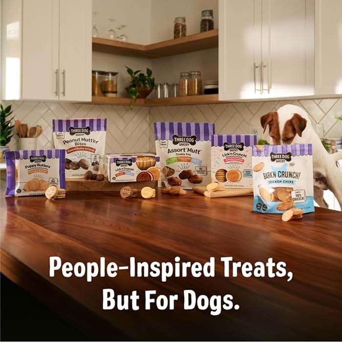 Three Dog Bakery Lick'n Crunch! Golden & Peanut Butter Dog Sandwich Cookies - Crunchy Vanilla & Creamy Peanut Butter Flavored Dog Treats, Cookies for Dogs, Dog Birthday Cookies, Dog Training Treats - Image 7