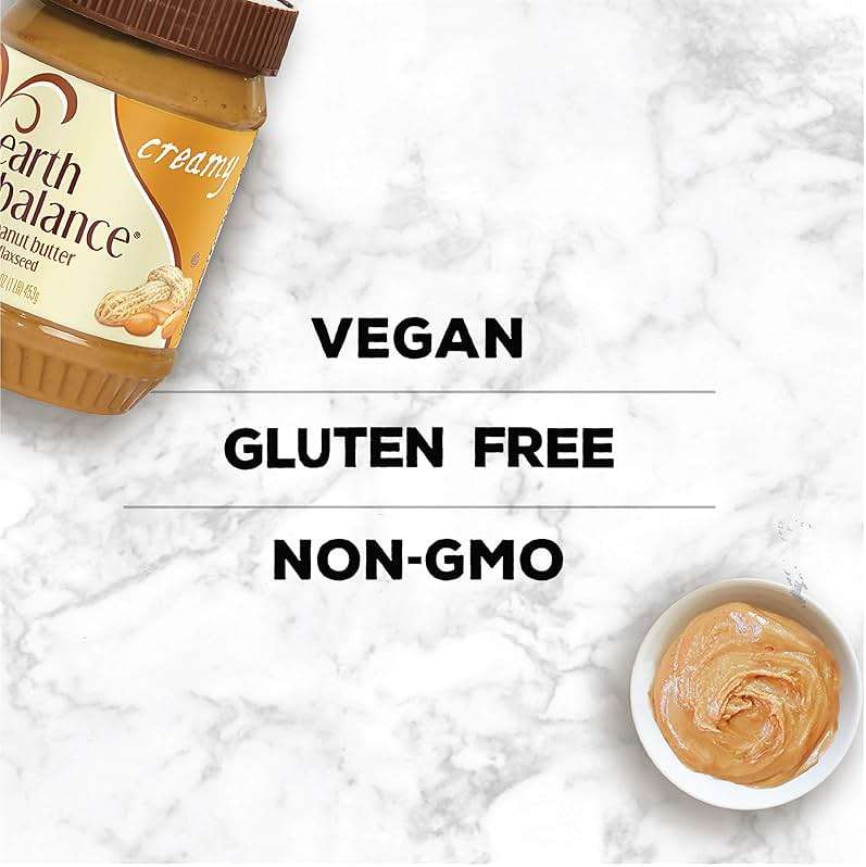 Earth Balance Creamy Peanut Butter and Flaxseed Spread, Vegan and Gluten Free, 16 oz - Image 5