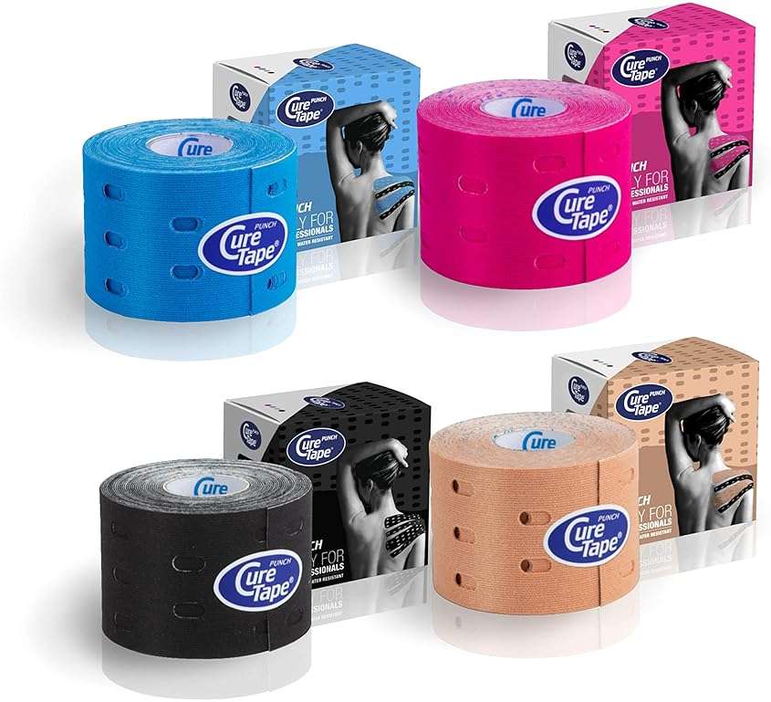 CureTape® Punch Blue | Perforated Kinesiology Tape | More Stretch & Ventilation| k Tape for Joint, Knee, Ankle & Shoulder Pain | Kinesiology Tape for Physical Therapy | Waterproof Medical Tape - Image 3
