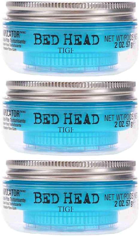 TIGI Bed Head Manipulator Hair Putty 3-Pack – Firm Hold Paste, Hair Styling Products for Women and Men, Frizz Control, Anti-Humidity, Tropical Fruit Fragrance, 2.01 Oz Ea - Image 1