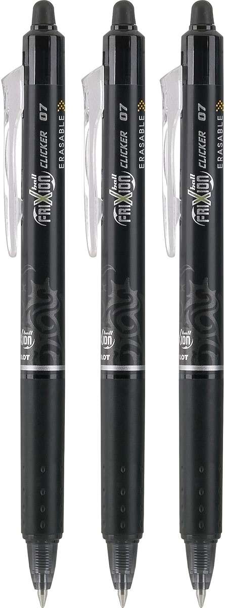 PILOT FriXion Clicker Erasable Pens, Refillable & Retractable Gel Ink Pens, Fine Point 0.7 mm, Black Ink, 3-Pack - Ideal for School, Journaling, & Office Writing - Image 2