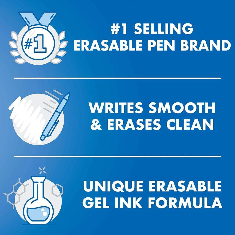 PILOT FriXion Clicker Erasable Pens, Refillable & Retractable Gel Ink Pens, Fine Point 0.7 mm, Black Ink, 3-Pack - Ideal for School, Journaling, & Office Writing - Image 4
