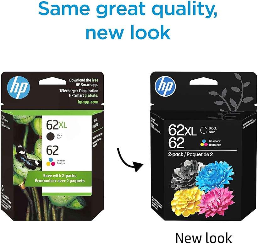 HP 62 Ink Cartridge, Black XL and Tri-Color (Black XL + CMY) - Image 3