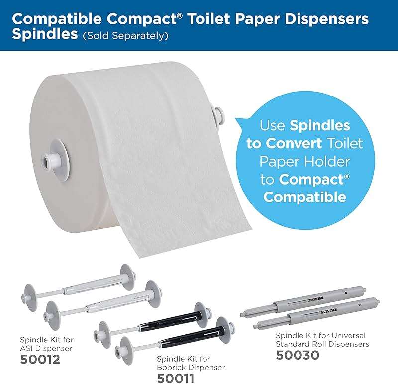 Georgia-Pacific Compact Coreless 2-Ply Recycled Toilet Paper by GP PRO (Georgia-Pacific), 19375, 1,000 Sheets Per Roll, 36 Rolls Per Case - Image 9