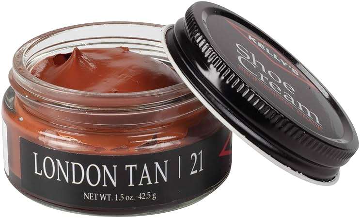 Kelly's London Tan Shoe Polish 1.5 oz - Professional Leather Shoe Cream - Image 1
