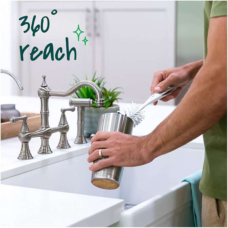 Scotch-Brite Glass and Water Bottle Brush, Long-Lasting, Safe on Glassware, Shaker Bottles, Food Processors, & More, Non-Slip Handle, Durable, Reusable, Clean in Top Rack of Your Dishwasher - Image 7