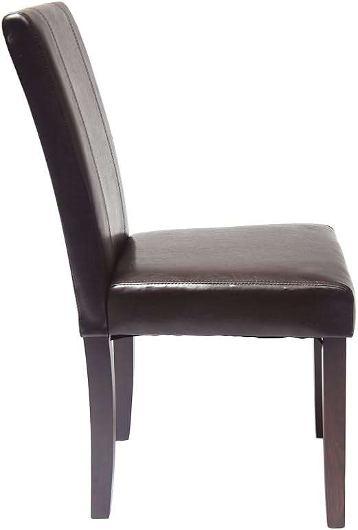 Roundhill Furniture C020BR Urban Style Solid Wood Leatherette Padded Parson Chair, Brown, Set of 2 - Image 6