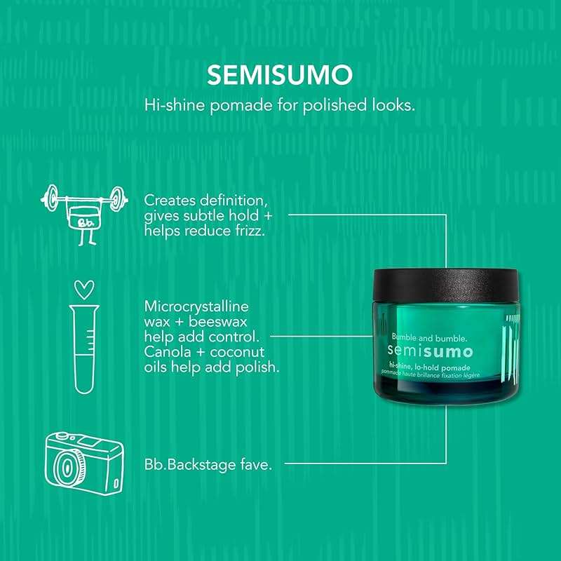 Bumble and bumble. Semisumo Hi-Shine Hair Pomade | Creates Definition | Anti Frizz | Subtle Hold, Hi-shine Finish | For Medium to Thick Curly, Wavy, Straight Hair, 1.5 Ounce - Image 4