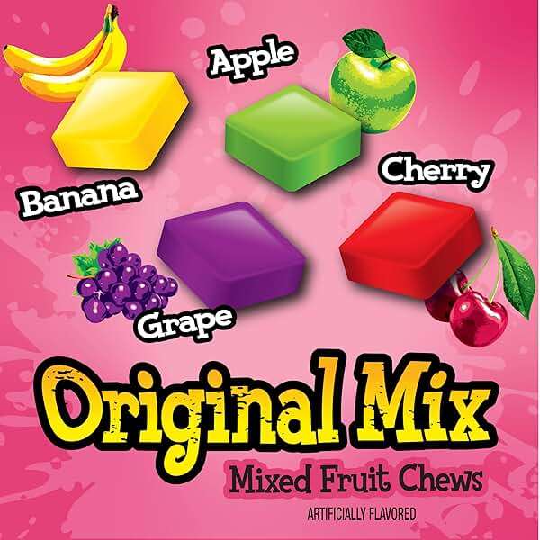 Now and Later Original Mix, Individually Wrapped Mixed Fruit Chew Candy, 60 Ounce Jar - Image 5