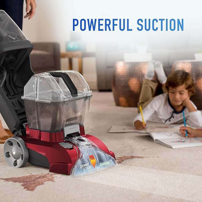 Hoover PowerScrub Deluxe Carpet Cleaner Machine, Deep Cleaning Carpet Shampooer Machine, SpinScrub Brushes, HeatForce Drying, Pet & Upholstery Tools, Pair with Hoover Carpet Cleaner Solution - Image 2