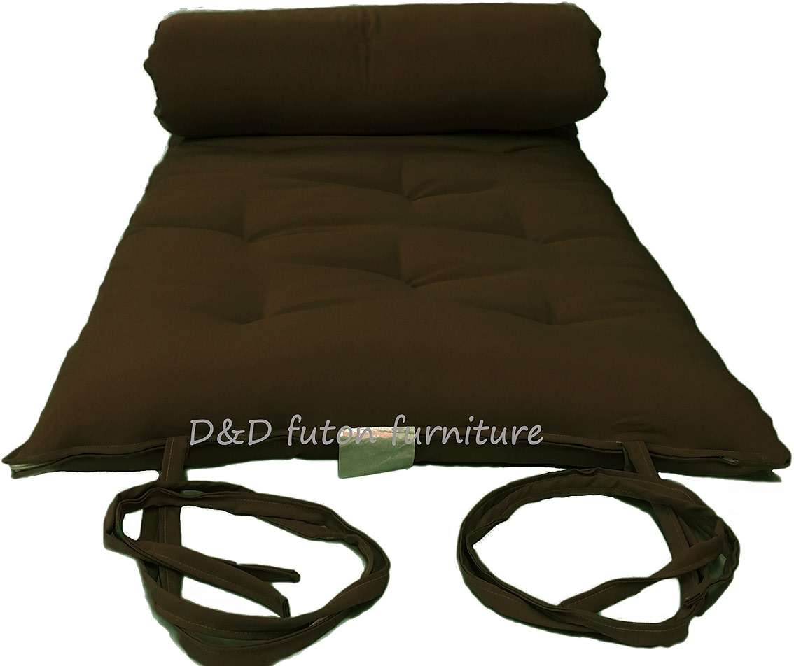 D&D Futon Furniture Brown Queen Size Traditional Japanese Floor Rolling Futon Mattresses, Shikifuton, Tatami, Cotton/Foam Topper Mattress 80 x 60 x 3 - Image 2