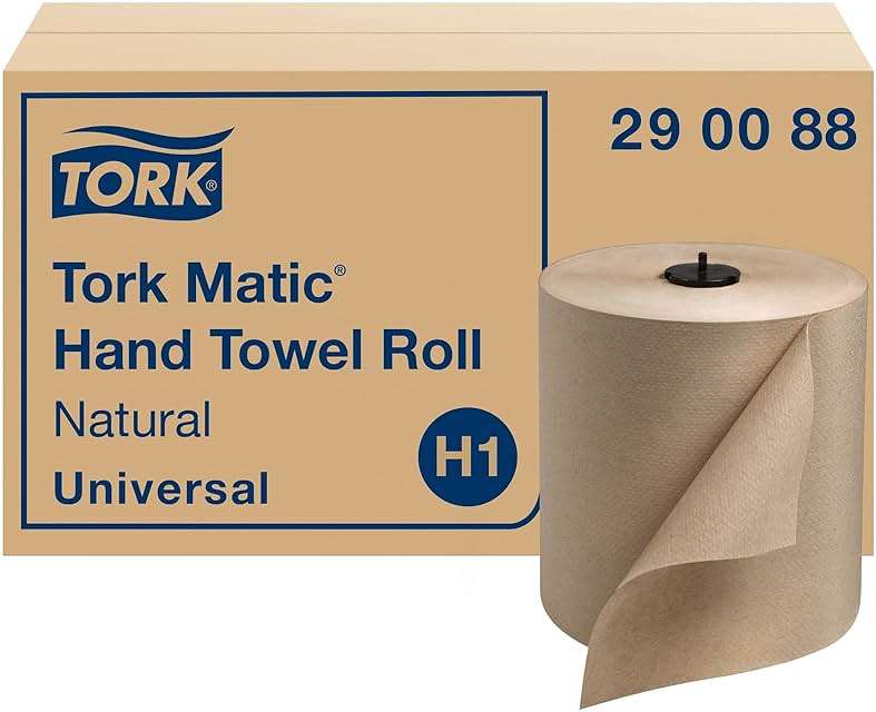 Tork Matic Paper Hand Towel Roll Natural H1, Universal, 100% Recycled Fiber, 6 Rolls x 700 ft, 290088 - Image 1